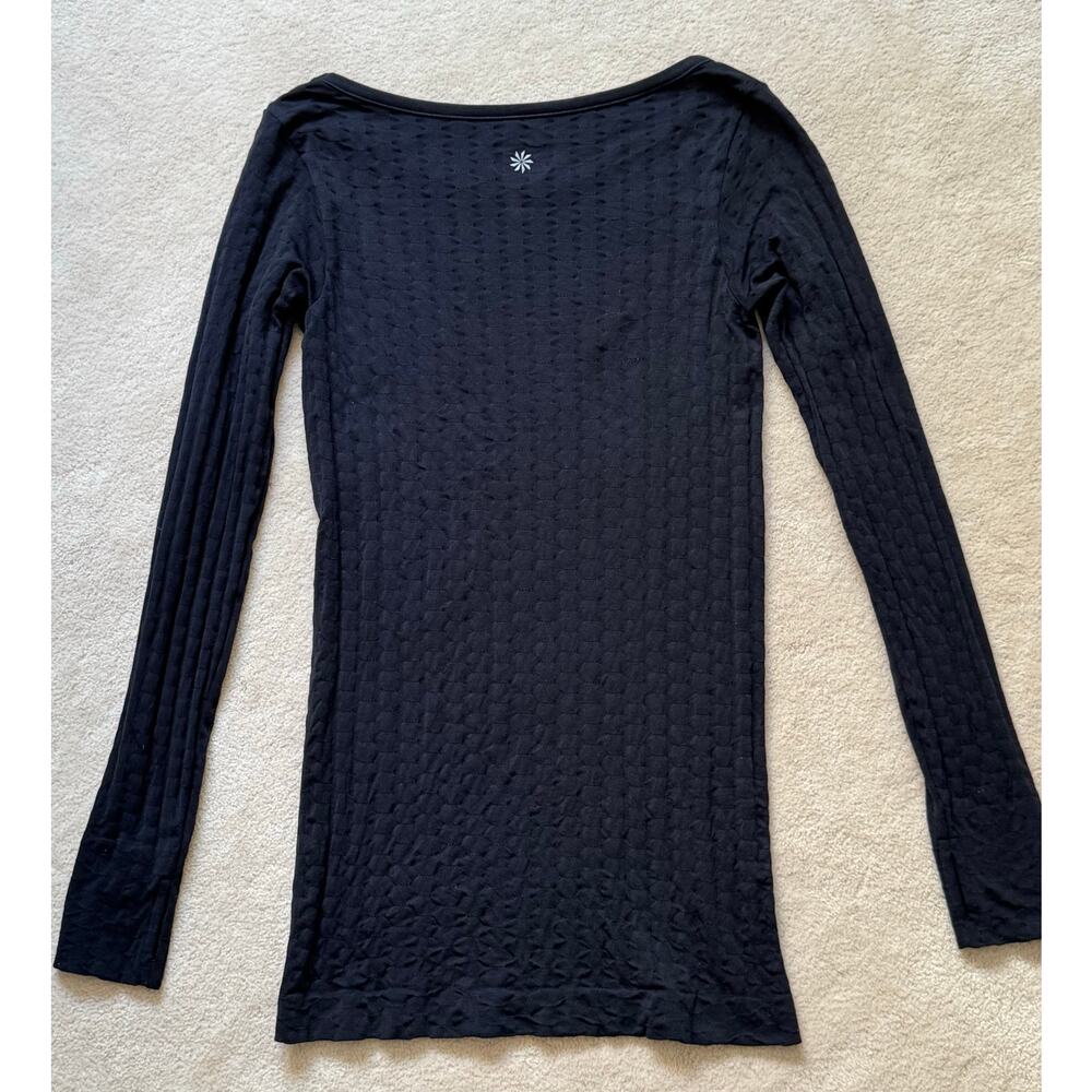 Athleta Black Long Sleeve Stretchy Tunic Top Style# 591297 Women's Size M - Picture 4 of 8